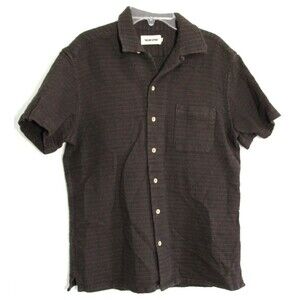 Taylor Stitch Brown Red Striped Short Sleeve Button Down Shirt Size 38 EUC